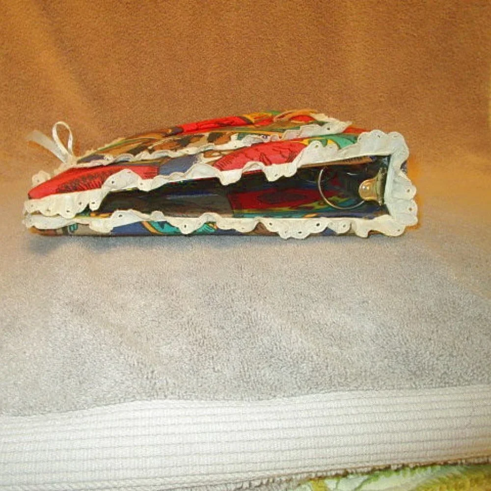 Vtg Native American Notebook Binder Padded Fabric Leather Conchos Southwestern